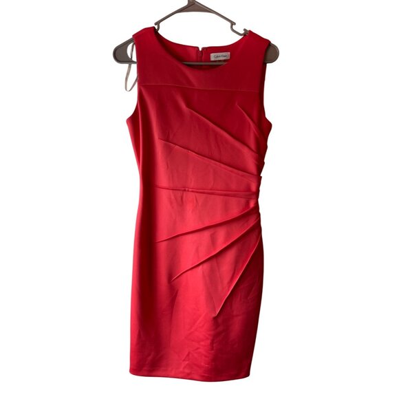 Calvin Klein Pink Sleeveless Sheath Dress Size 6 READb - Picture 1 of 7